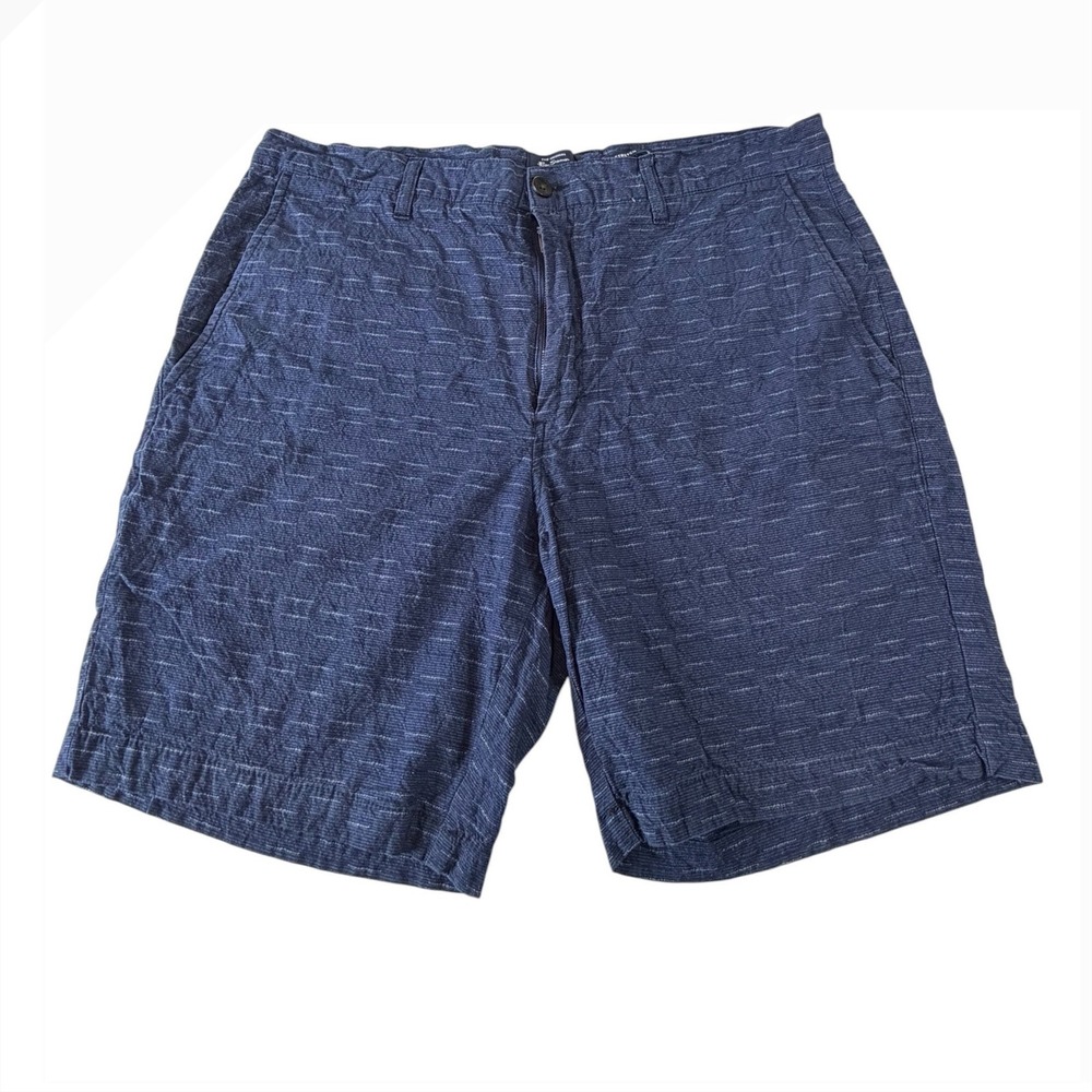 Ben Sherman Shorts Mens Navy Blue 36W Regular Fit Stretch Textured Chino